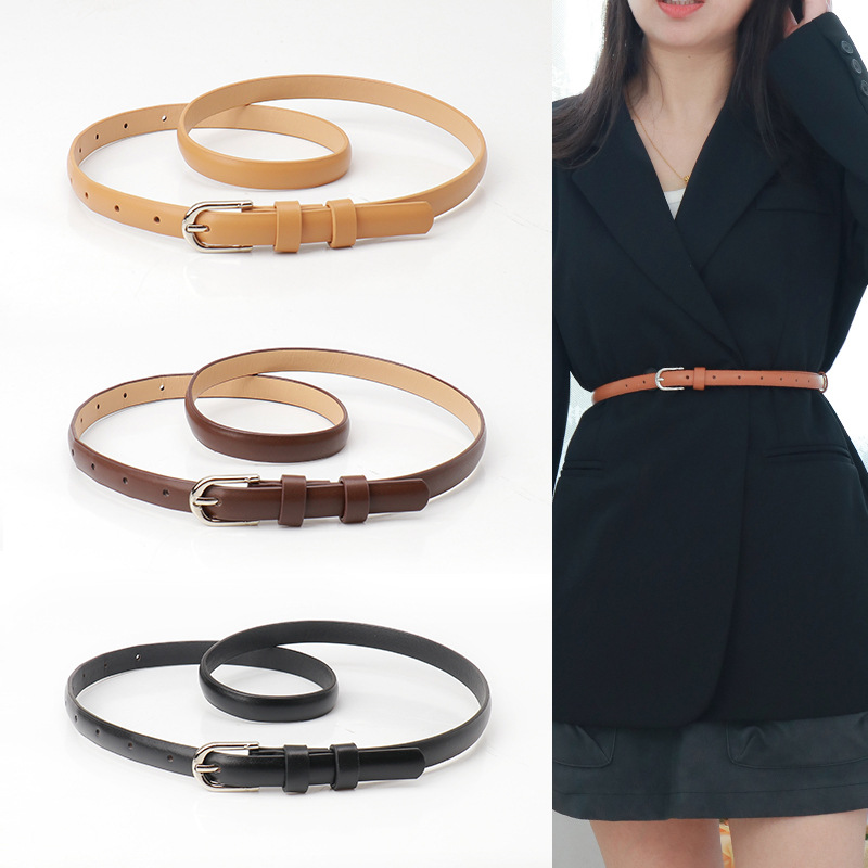 Nouvelle ceinture pour femme, version coréenne, mode, boucle ardillon en alliage, ceinture fine pour femme avec jupe, petit costume, ceinture de style simple