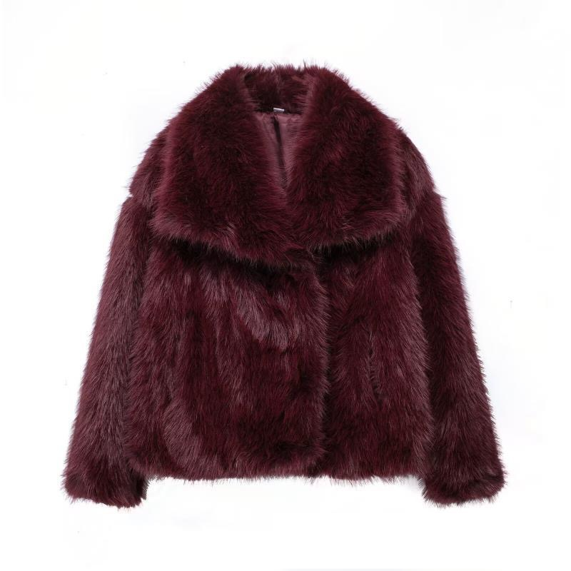 Vêtements pour femmes nouvelle fourrure de renard à manches longues revers fourrure automne et hiver mode épaisse grande taille en peluche femmes