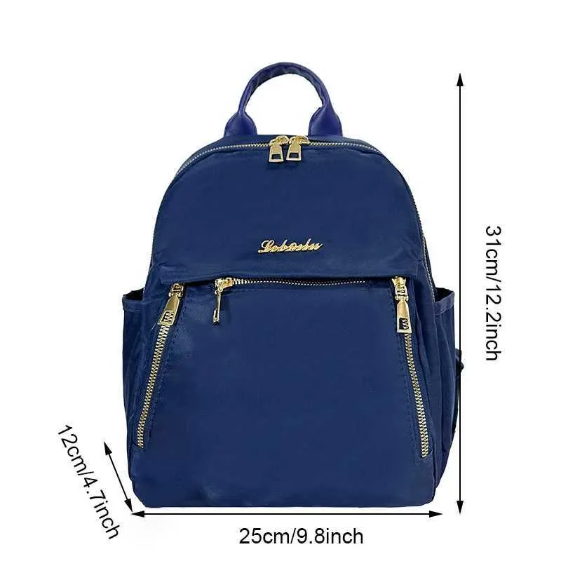 Sac à dos à la mode en nylon imperméable à haute capacité avec fermeture éclair solide 2024 hot selg Sac polyvalent pour femme Mujer Mochila_voghion.com