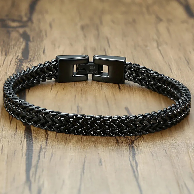 Braccialetti con ciondoli Tigrade da uomo in acciaio inossidabile, con catena intrecciata, colore argento/oro/nero_voghion.com