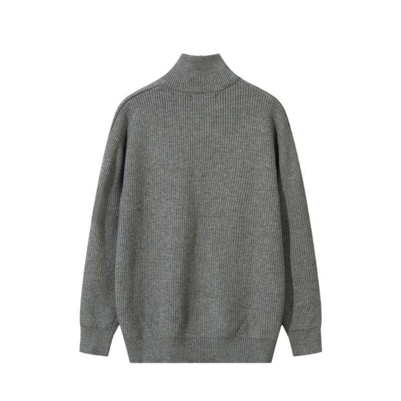 Männerkleeder 2025 Funktionell Cardiganen Open Broscht Stand Up Kraag Gestrickt Hierscht Wanter Villfälteg Casual Einfarweg Pullover fir Männer_voghion.com