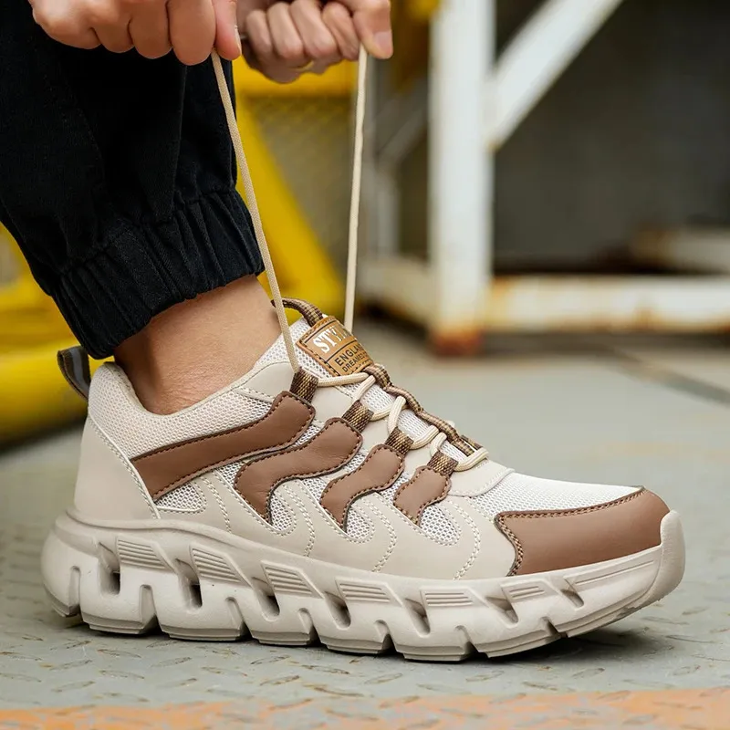 Sicherheitsschuhe für Herren und Damen, stoßfest, perforiert, atmungsaktiv, leicht, Arbeits- und Sportschuhe, nicht abnehmbar, Wanderstiefel, Größe 36–46_voghion.com