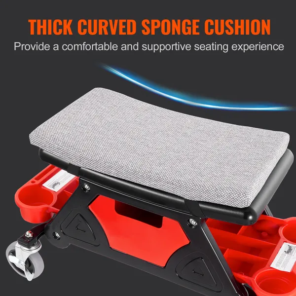 Rolling Mechanic Stool With Storage Trays And Heavy Duty Wheels_voghion.com