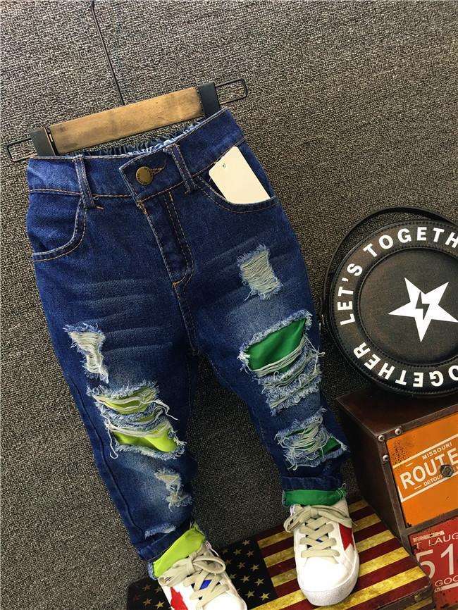 Mother&Kids Boys' jeans ripped kids' pants_voghion.com