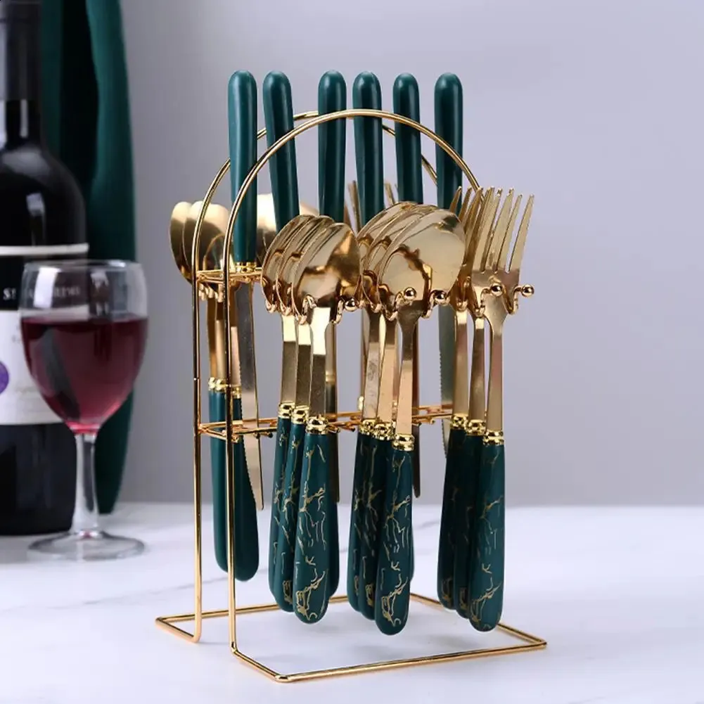 24-Piece Modern Cutlery Set - Includes Storage Holder_voghion.com