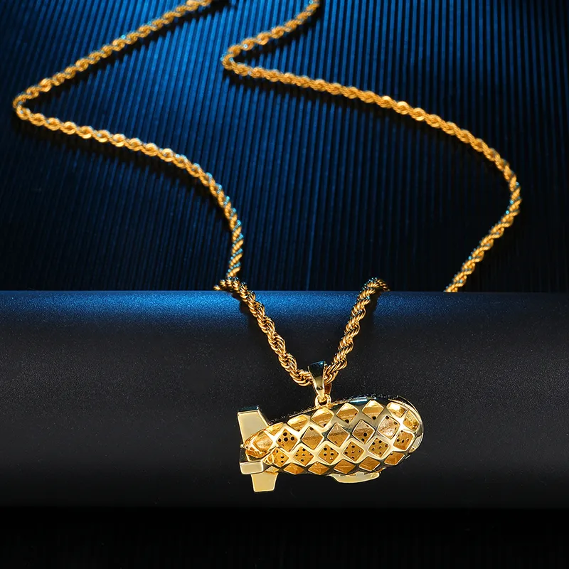 Colliers Pendentif Hip Hop LE MONDE EST À VOUS Blimp Or Couleur Zircon Cubique & Pendentifs Pour Hommes Bijoux Avec Tennis_voghion.com