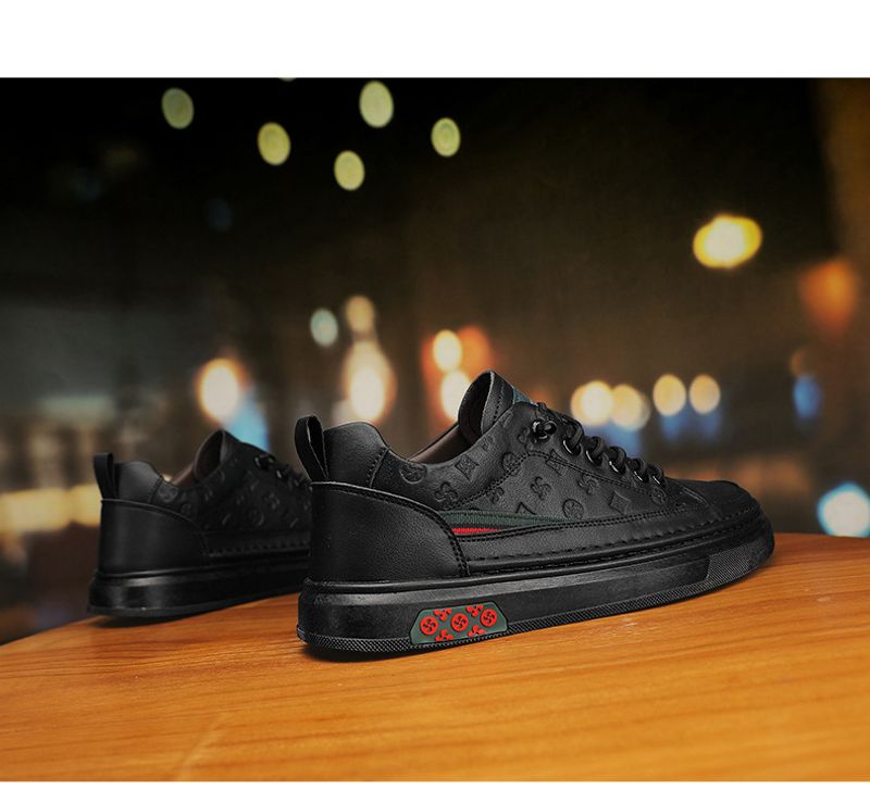 Men's Spring New Breathable White Popular All Match Non Slip Men's Sneakers Soft Sole Casual Leather Shoes_voghion.com