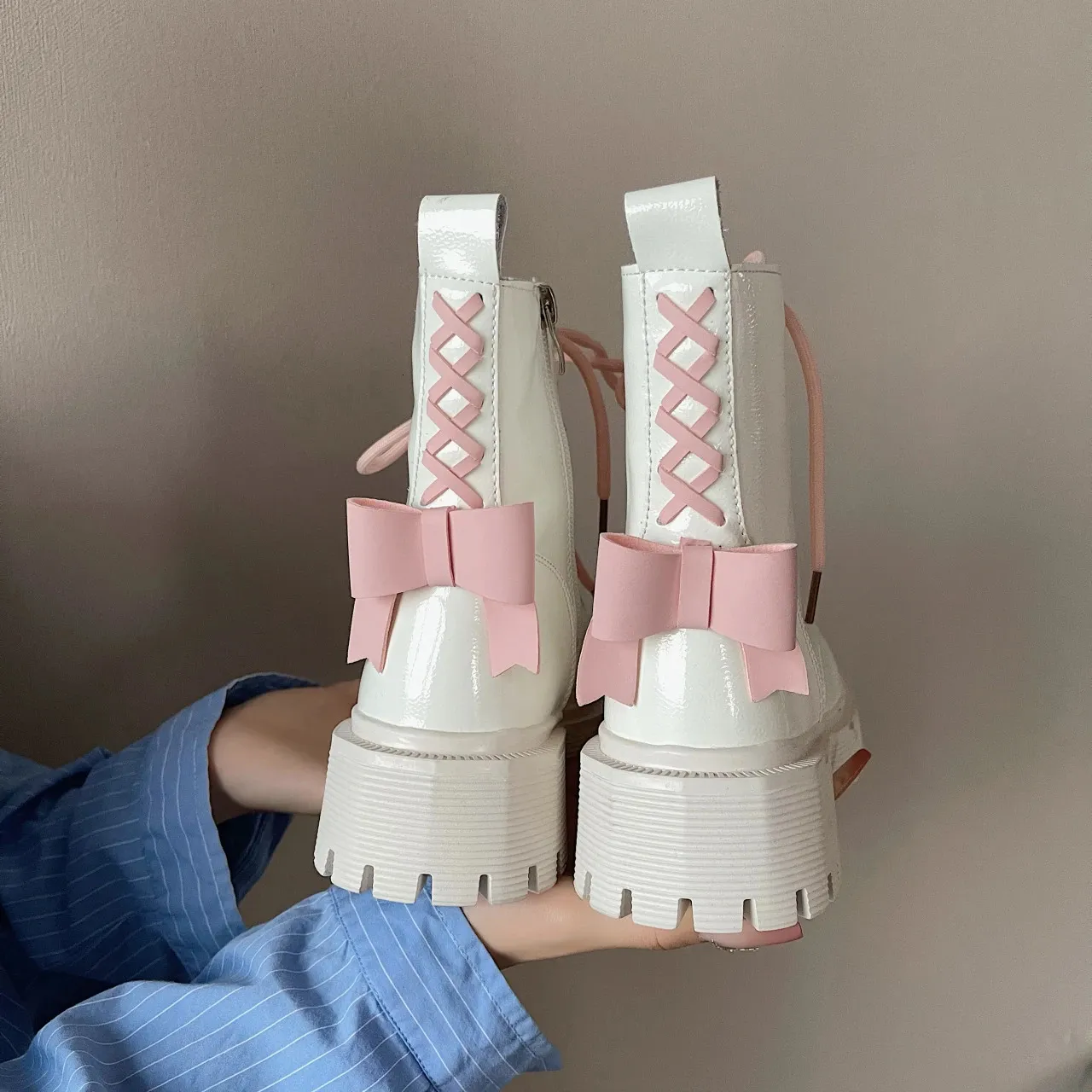 Platforms Boots Womens Cheap Female Boot Winter Booty Woman Trend Military Tacticals Western Platform New Shoes 240620_voghion.com