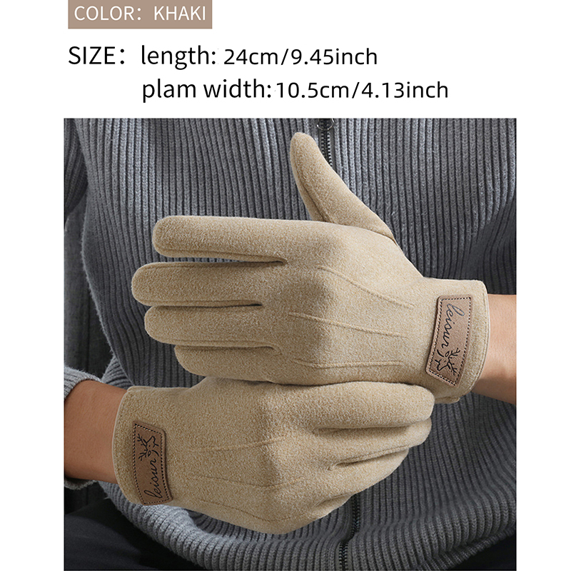 Men's Thermal Fleece Lined Cycling Gloves With Touch Screen_voghion.com