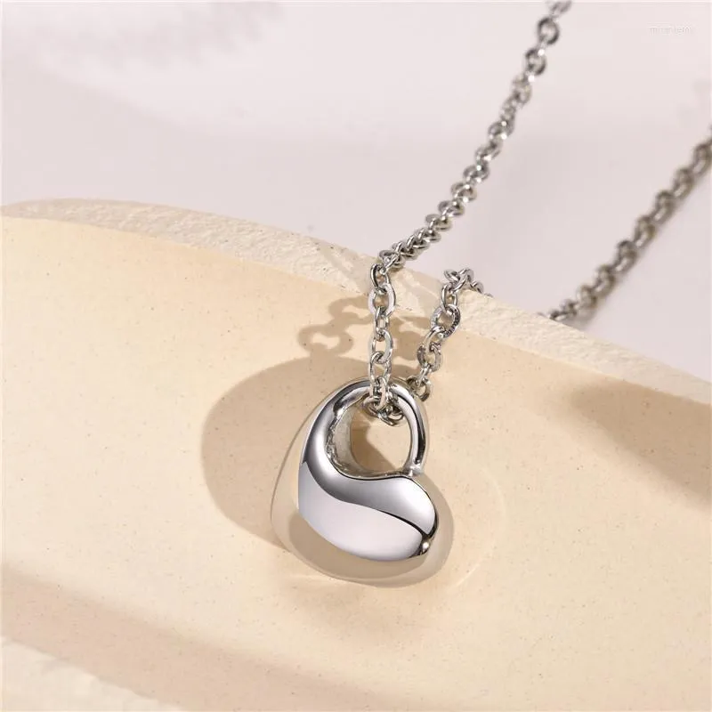 Collier avec pendentif en forme de cœur en forme d'urne en acier inoxydable 316L pour femme, chaîne KOTiK Fashion, couleur noir, or et argent_voghion.com