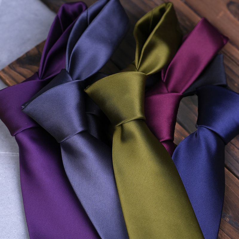 Högdensitetsvävd polyester Silke Solid Colo 8 cm Tie Fo Herr Business Monochome Vanligt Enkel Casual Tend Fomal_voghion.com