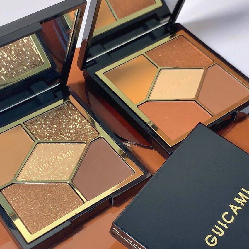 Plateau de fards à paupières de cinq couleurs, plateau de maquillage pour femmes, fard à paupières couleur terre pailleté mat nacré