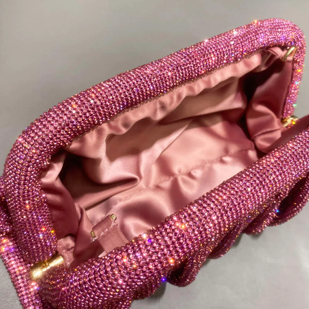 Robe de soirée Rhies à poignée brillante, nouveau portefeuille pliable et sac à main de créateur pour fête de mariage de haute qualité_voghion.com