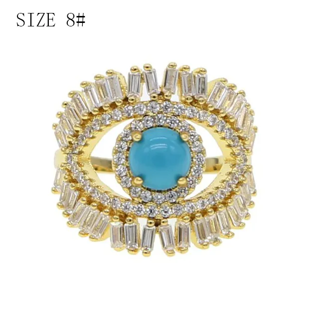 Trendy Gold Plated Turkish Necklace Lucky Girl Gift Baguette Cubic Zirconia Turquoise Geomstone Top Quality Evil Eye_voghion.com