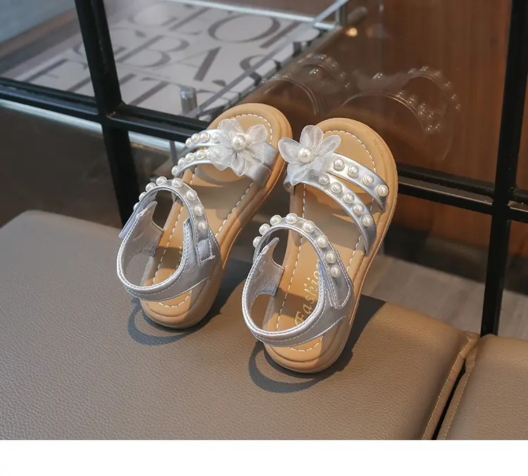 Flicksandaler blommig prinsessa sandaler mångsidigt mode_voghion.com