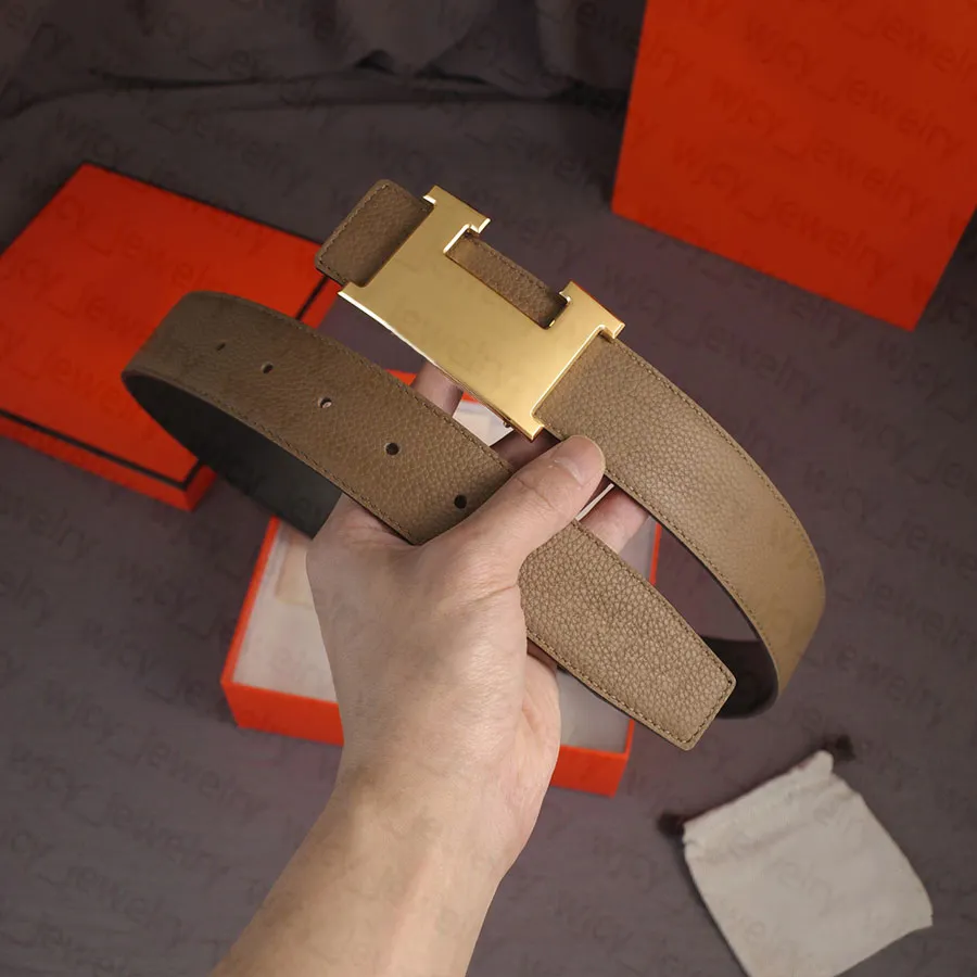 Lässiger Herrengürtel, Designergürtel, echtes Leder, Breite 3,8 cm, glatte Schnalle, wendbar, für Damen, klassisch, Gold/Splitter/Schwarz_voghion.com