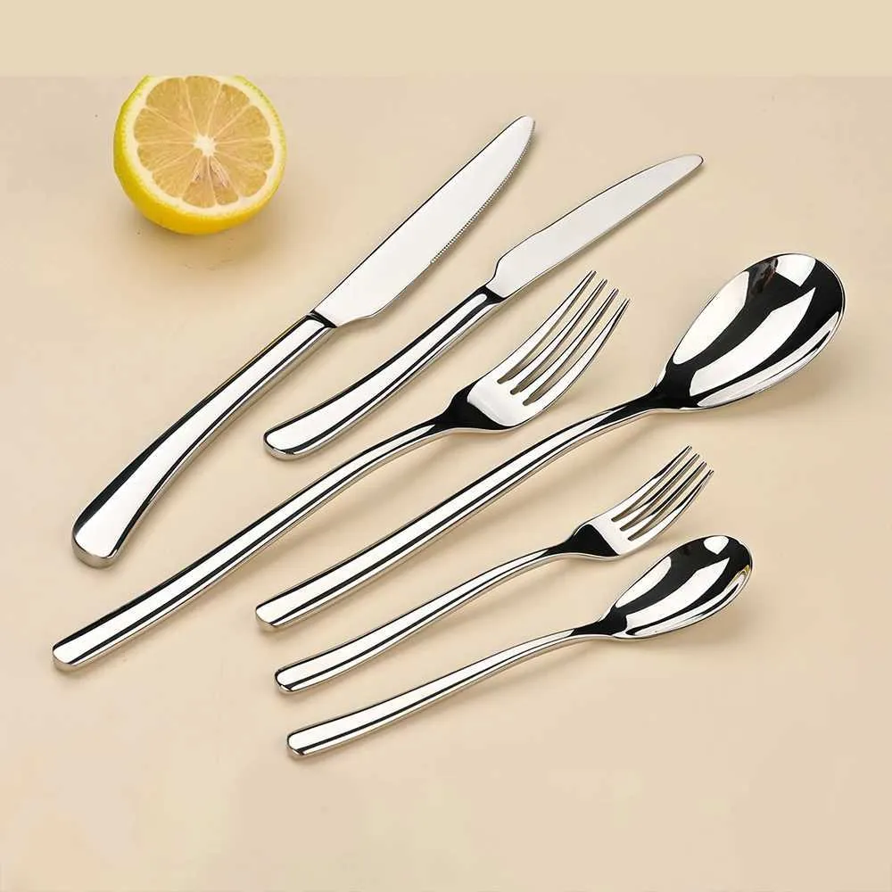Conjunto de faca, garfo e colher de aço inoxidável 304 reforçado para restaurante, churrascaria, hotel, grau ocidental, X250210_voghion.com