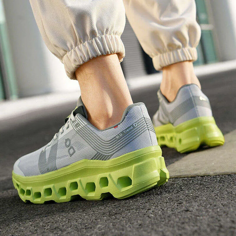 Black 2025 Spring New Shock-absorbing Thick Soled Running Sports Dad Mens Shoes Z250121-1_voghion.com