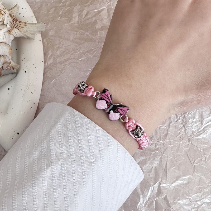 Antieke handgeweven vlinderarmband voor dames in retrostijl, eenvoudig en veelzijdig, verstelbare handgeknoopte sieraden_voghion.com