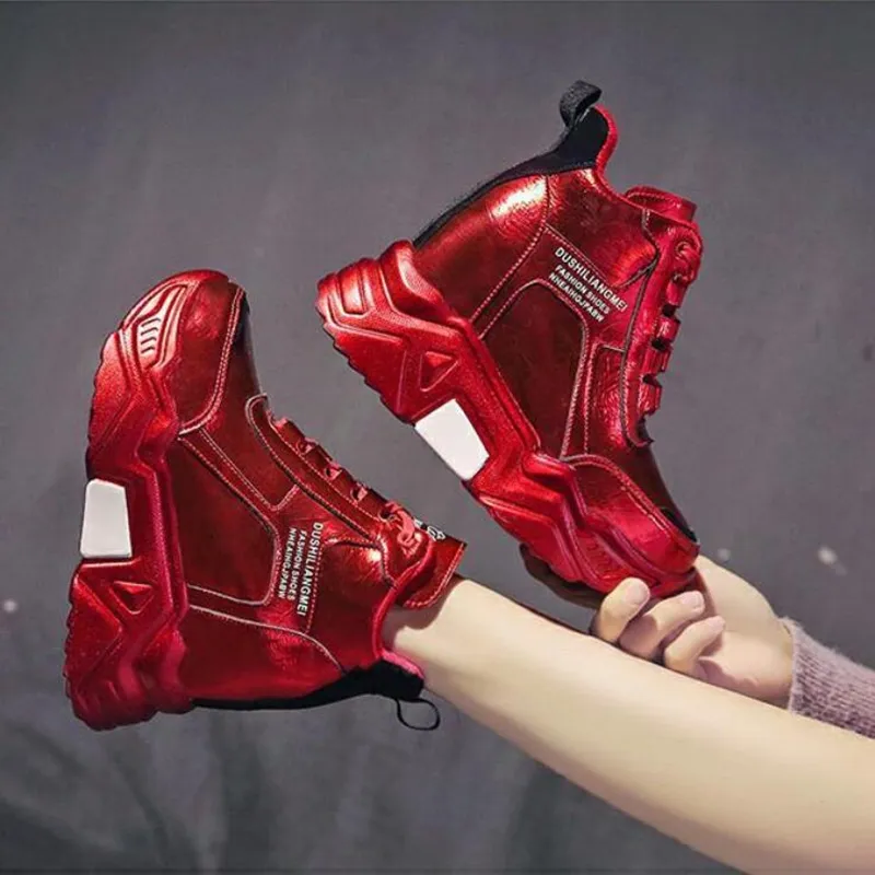 Freizeitschuhe Qualität Chunky Platform Outdoor Sneakers Frauen Winter Warm Super High Heels Frau Höhe erhöhen Stiefel_voghion.com