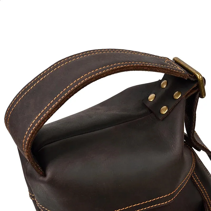 Featured Mens Genuine Backpack Crazy Horse Leather Daypack Travel Male Laptop Unique Bagpack Man Chest Bag 240902_voghion.com