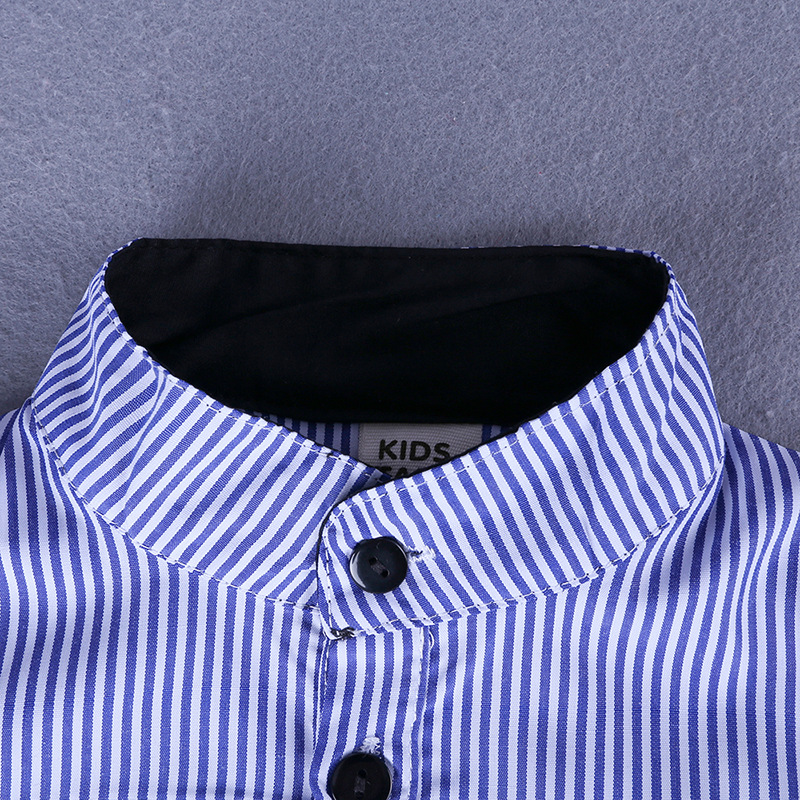 Mutter & Kinder kinder anzug Hübscher junge blaues hemd denim hosenträger_voghion.com