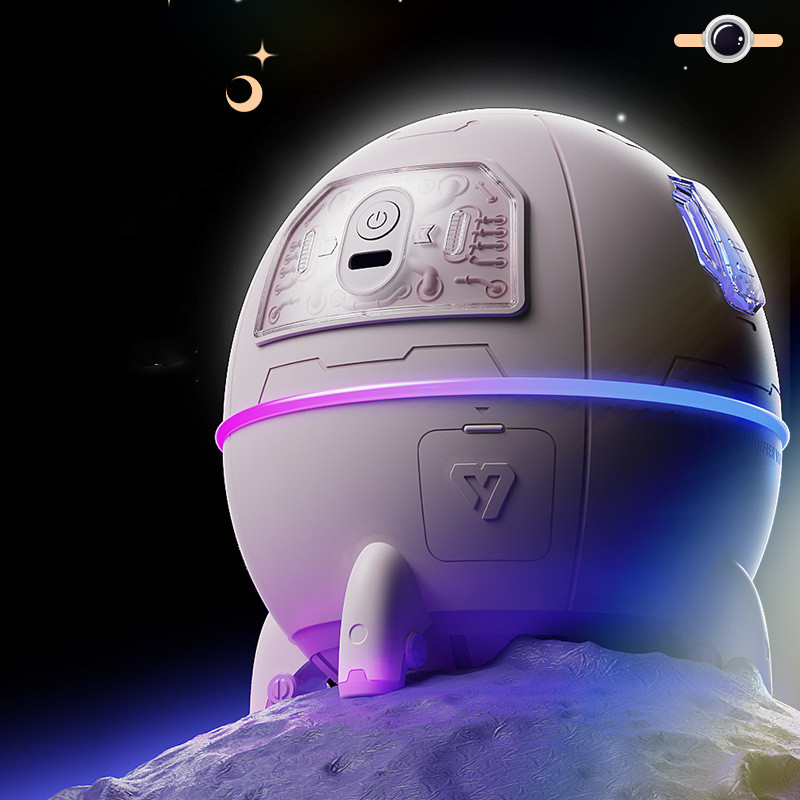 Space Capsule Loftbefeuchter USB Ultrasonic Cool Mist Aromatherapie Waasserdiffuser mat Led Light Astronaut Luftbefeuchter_voghion.com