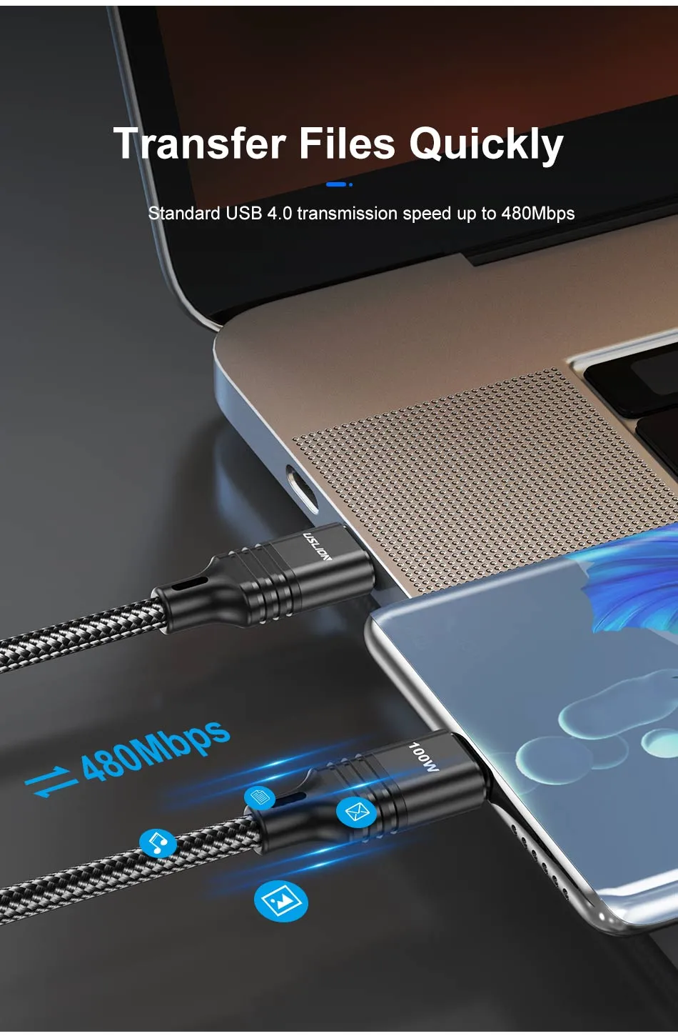 100W USB Type C PD Charging For Samsung S22 S21 Xiaomi 12T Pro To USB-C Cable Mobile Phone Charger Wire Cord_voghion.com