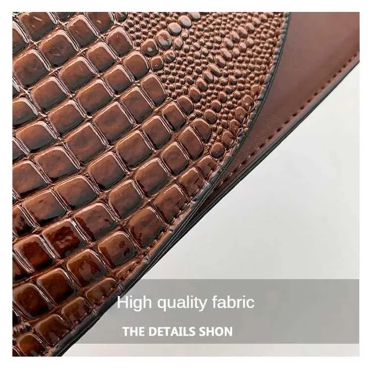 Solid Alligator Pattern Shoulder Bag For Women Designer Style_voghion.com