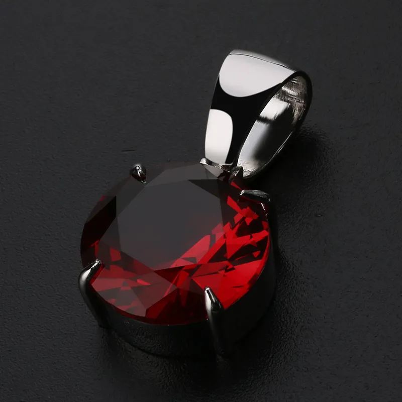 Collier avec pendentif en or et zircon cubique glacé pour amoureux, chaîne Hip Hop multicolore, bijoux en diamant rond taille princesse_voghion.com