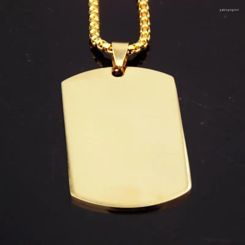 Pendant Necklaces Stainless Steel Fashion Creative Men's Necklace Titanium Glossy Square Personality Charm Women's_voghion.com