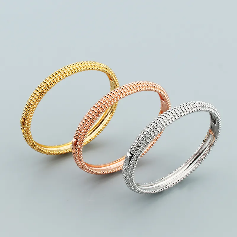 Beaded Bracelet And Ring Set In Rose Gold And Silver For Women_voghion.com