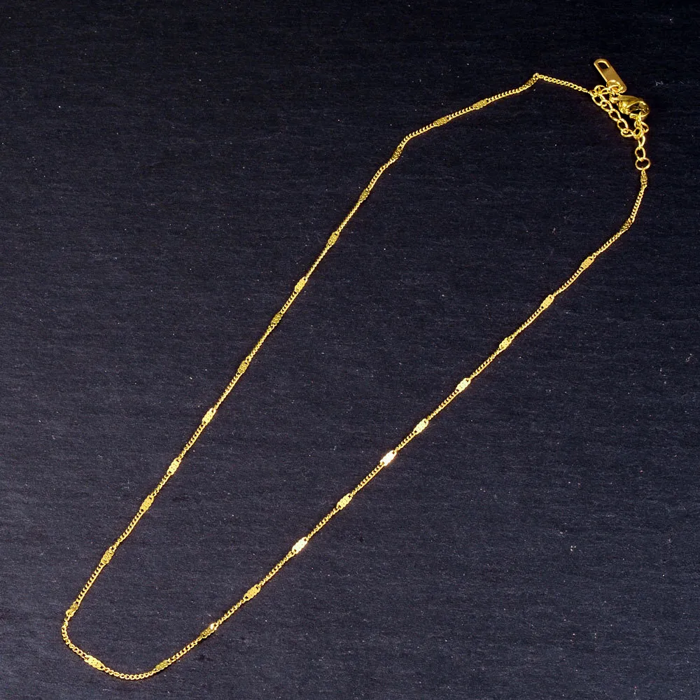 Pendant Necklaces Gold Chains Necklace For Women Stainless Steel Link Woman's Slim Lobster Clasp Adjustable Clavicle_voghion.com