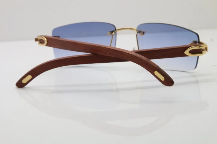 Rimless Wood Frame Men Sunglasses For Driving And Outdoors_voghion.com