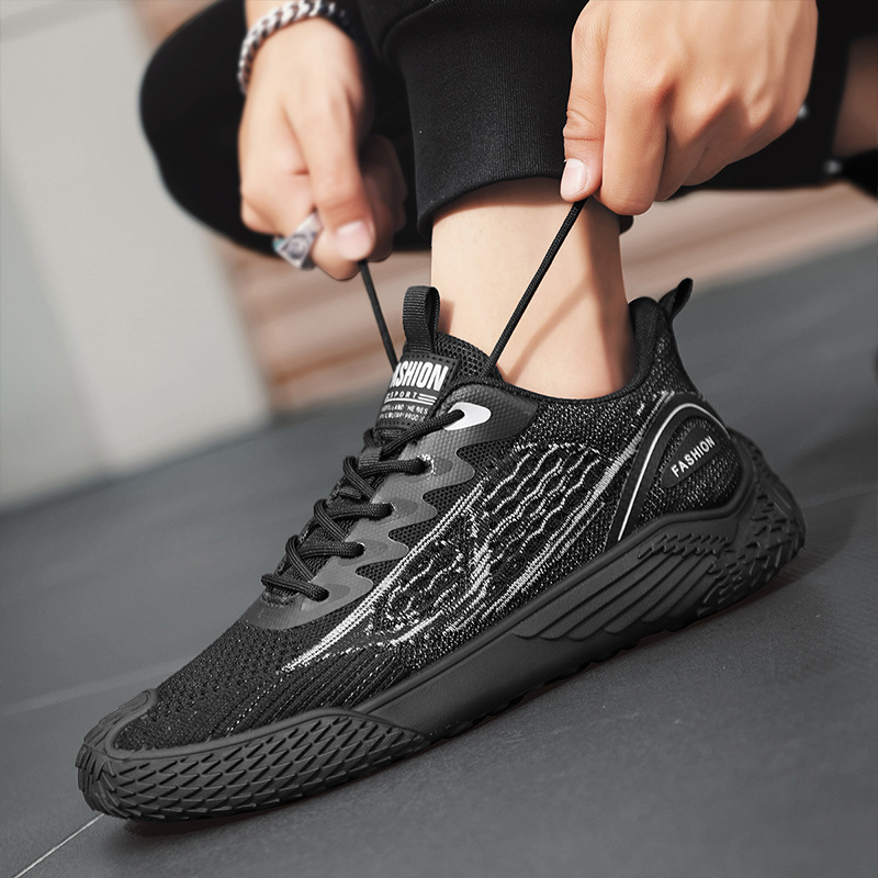 Straight men's breathable sports and leisure running soft soled mesh board shoes, trendy shoes_voghion.com