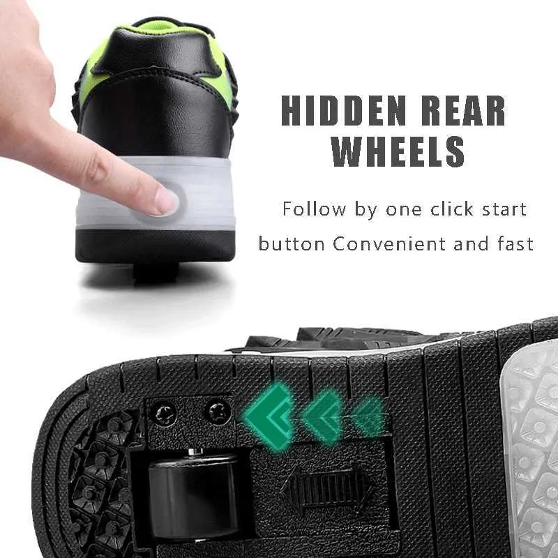 Düz Paten Erkek Kız Yanıp Sönen Işıklar İki Tekerlekli Paten Ayakkabı Led Işıklı Işıklı Spor Ayakkabılar Açık Hava Günlük Ayakkabılar_voghion.com