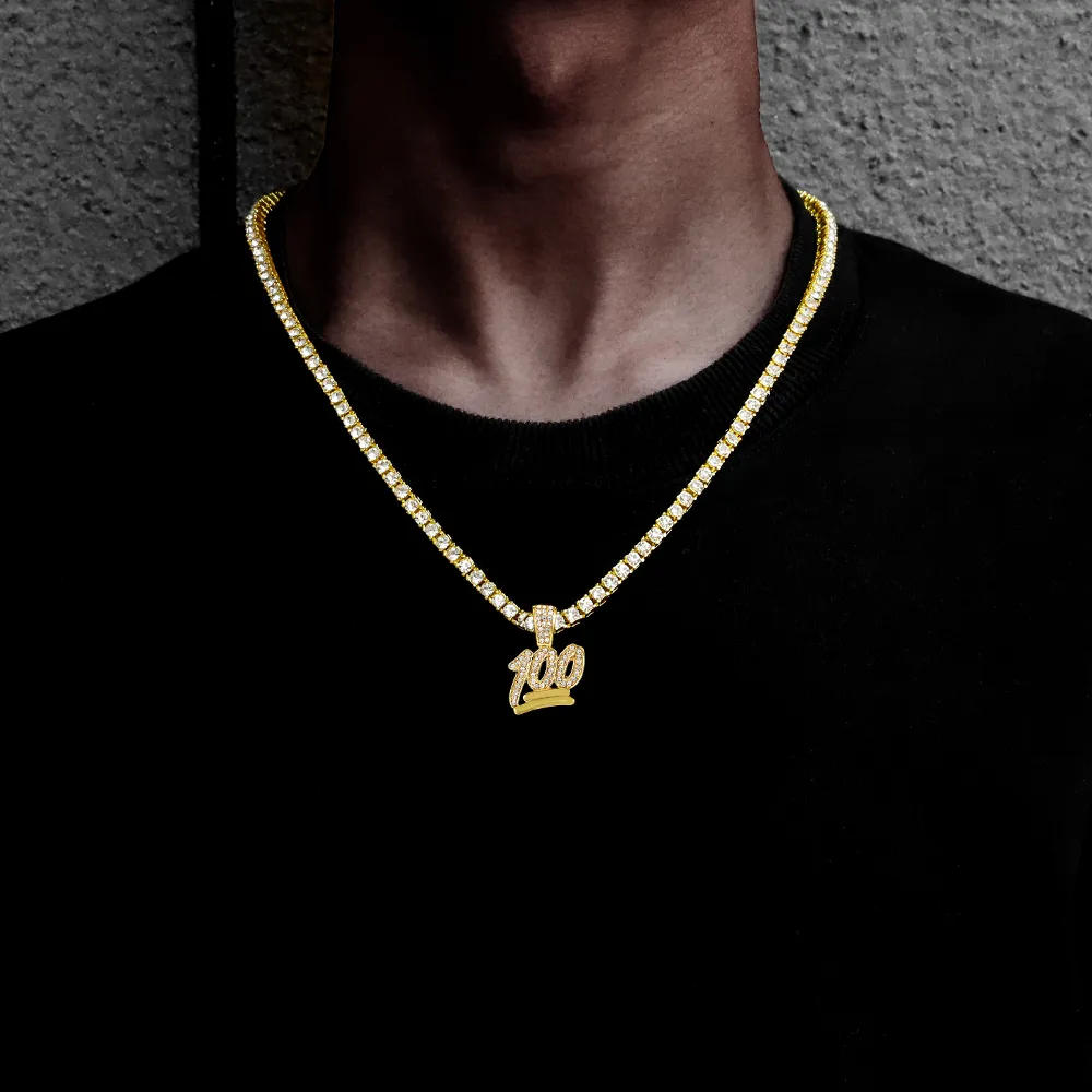 Hängsmycken Halsband Hiphop 100 Poängs Repkedja För Iced Out Strass Smycken Män Kvinnor Daglig Dekoration_voghion.com