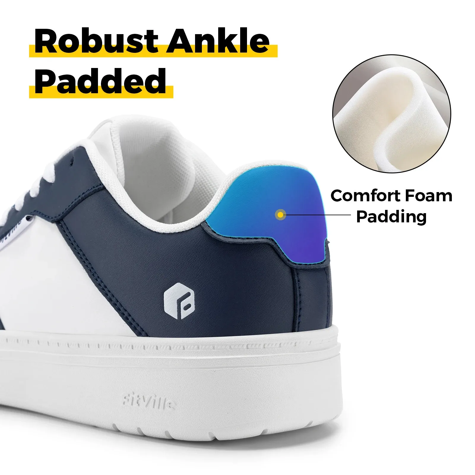 FitVille Baskets plates larges pour hommes, chaussures décontractées, légères et respirantes pour la marche, idéales pour les pieds gonflés, idéales pour la gym au quotidien._voghion.com