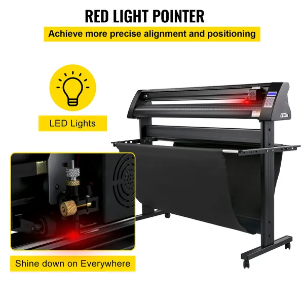 Vinyl Cutter, 1350mm Vinyl Plotter, LED Screen Plotter Cutter, Semi-Automatical Built-in Optical Eye, Compatible With_voghion.com