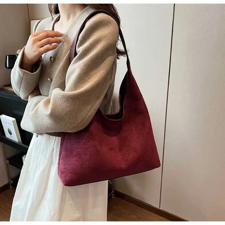 Sac à bandoulière polyvalent en daim pour femme, style rétro, tendance, Y241118_voghion.com