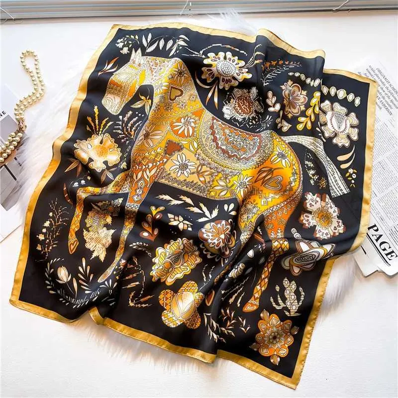 2025 Seidenschal Print Kopftuch Katze Haar Wrap Halstuch Weibliche Satin Quadrat Schal Für Frauen Stirnband Foulard Hijab_voghion.com
