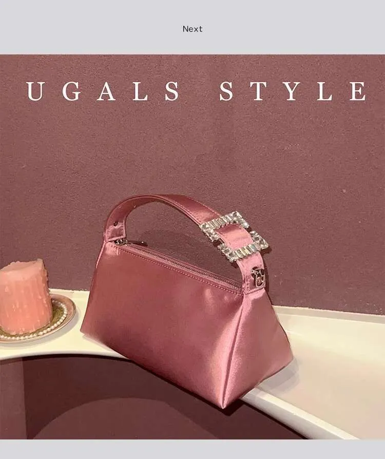 Moda Satin Square Glitter Rhies Dia Sera Donna Borsa a mano Festa di nozze Pochette Borsa a tracolla Street Dressing_voghion.com