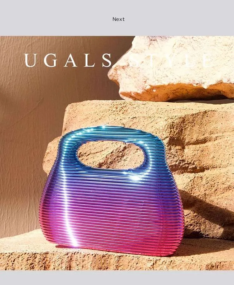 Borsa a tracolla da donna con motivo a onde a righe quadrate, in acrilico, da sera, per feste di nozze_voghion.com