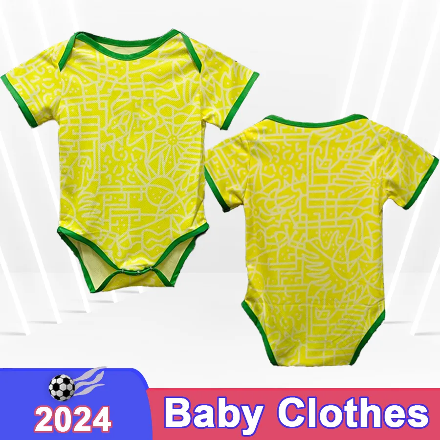 2024 BrAZiL Baby Clothes Soccer Jerseys National Team VINI JR RICHARLISON DANILO BREMER L.PAQUETA Home Away Football_voghion.com