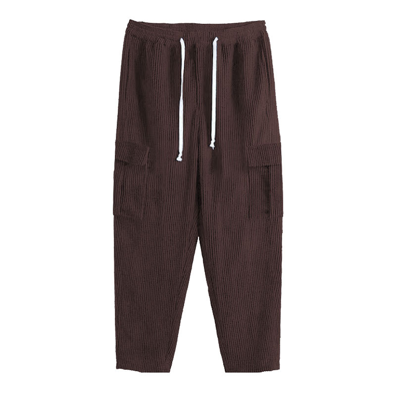 Independent Station American Corduroy Casual Pants Men's 2024 Spring Retro Loose Tooling Pockets Straight Pants Trousers_voghion.com