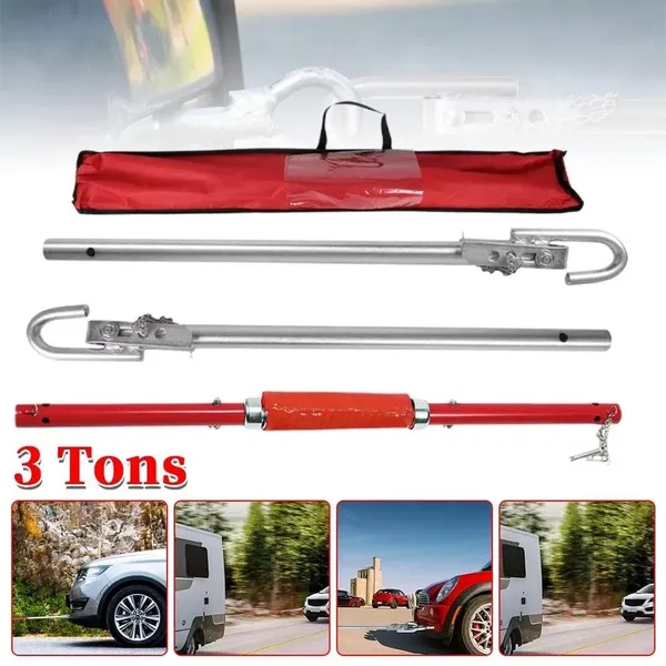 Heavy Duty Tow Bar 3t With Spring Damping High Visibility Red_voghion.com