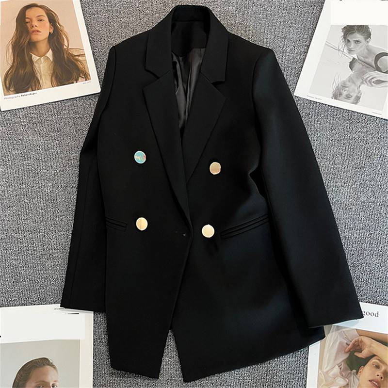 Dames blazer casual colbert in melkwit met groene gesp_voghion.com