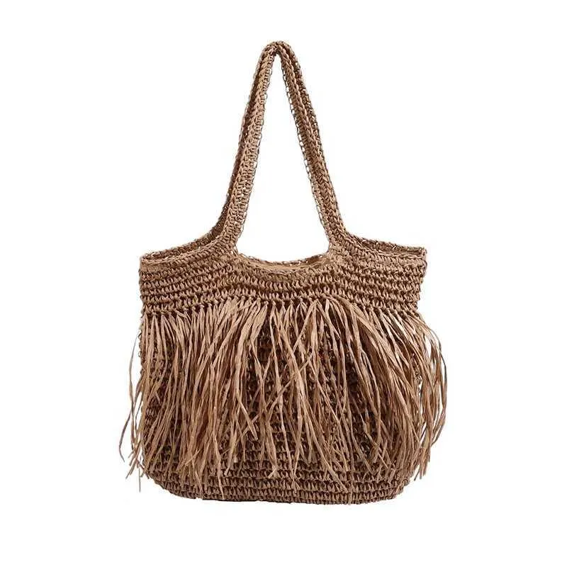 Sac de créateur Sac à bandoulière décontracté de haute qualité Str tissé grande capacité solide femme 2024 été chaud selg voyage en bord de mer_voghion.com