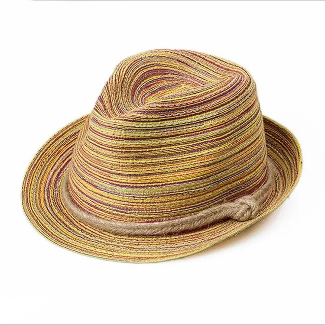 Pălării de paie cu arc pentru bărbați, pălării de plajă, jazz, Panama, Cape, pălărie de barcă, femei, Bohemia, călătorie cu os_voghion.com
