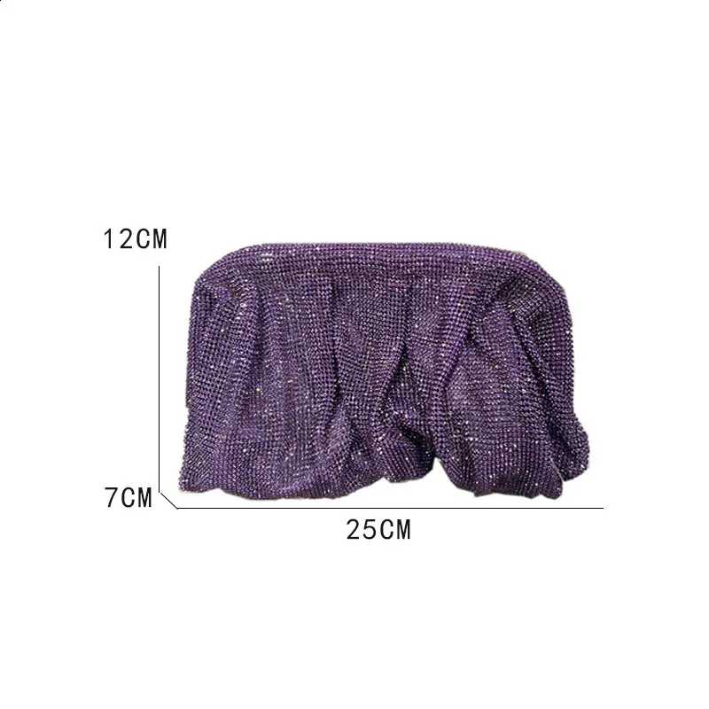 Shell Clip Rhies Handbag For Women Purse Shiny Handmade Dia Shoulder Crossbody Evening Bag 240902_voghion.com